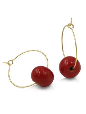 Kazuri Øreringe, Creoler rød kugle